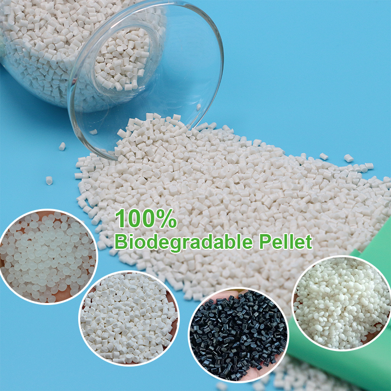 biologisch abbaubarer Rohstoff aus reinem PLA-Kunststoffgranulat und Polymilchsäureharz